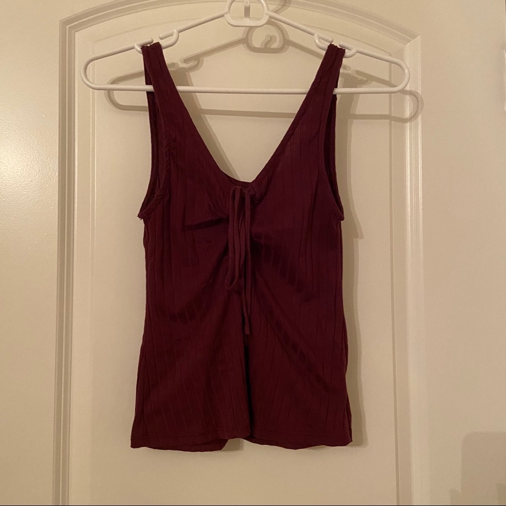 Stretchy tank with lace up front